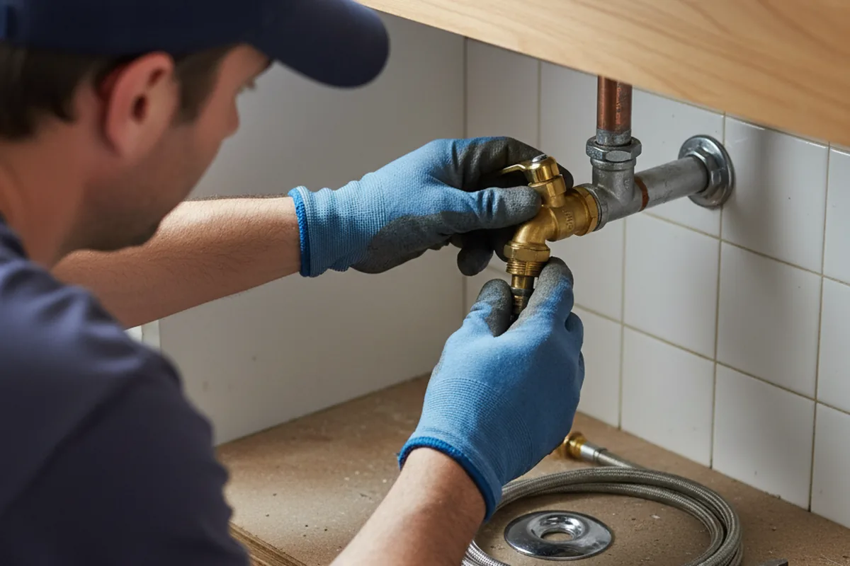 Shutoff valve and fitting work during Emergency Plumbing in Hyndman